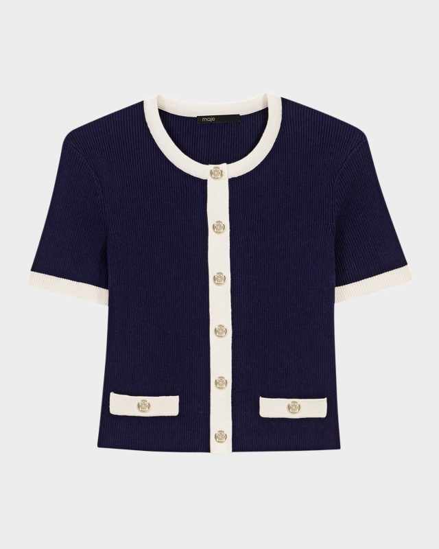 Cropped Short-Sleeve Cardigan